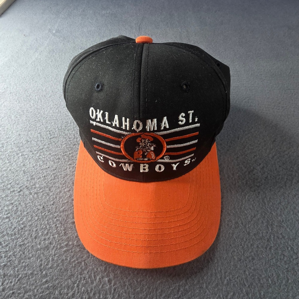 Vintage Oklahoma State Cowboys Snapback Hat OSU Black Orange NCAA Cap